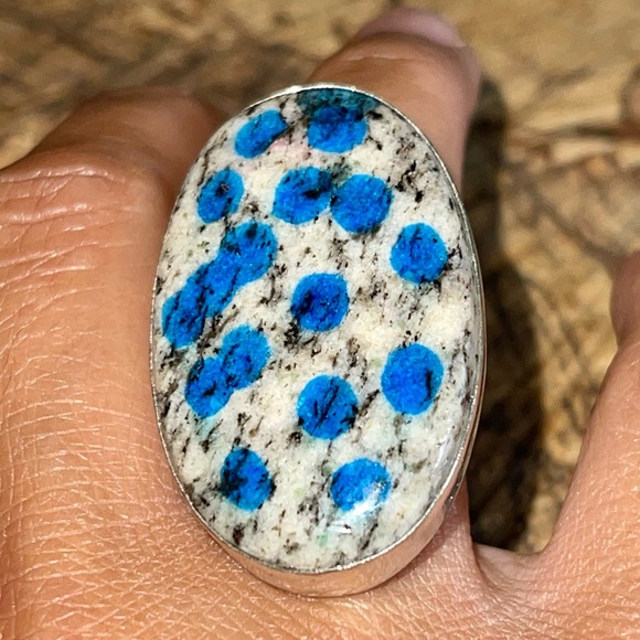Raindrop K2 Azurite Ring Size 7 1/4 - Picture 2 of 7